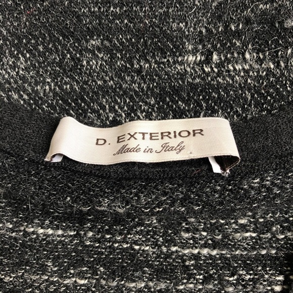 D. Exterior Sleeveless Wool Mohair Black Gray Tweed Shift Dress EUC Size Small - Picture 5 of 7